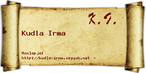 Kudla Irma névjegykártya